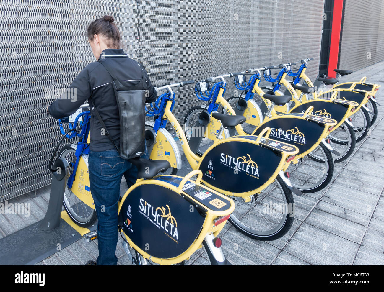 (Sitycleta Nextbike) City Bikes in Las Palmas, der Hauptstadt von Gran Canaria, Kanarische Inseln, Spanien Stockfoto