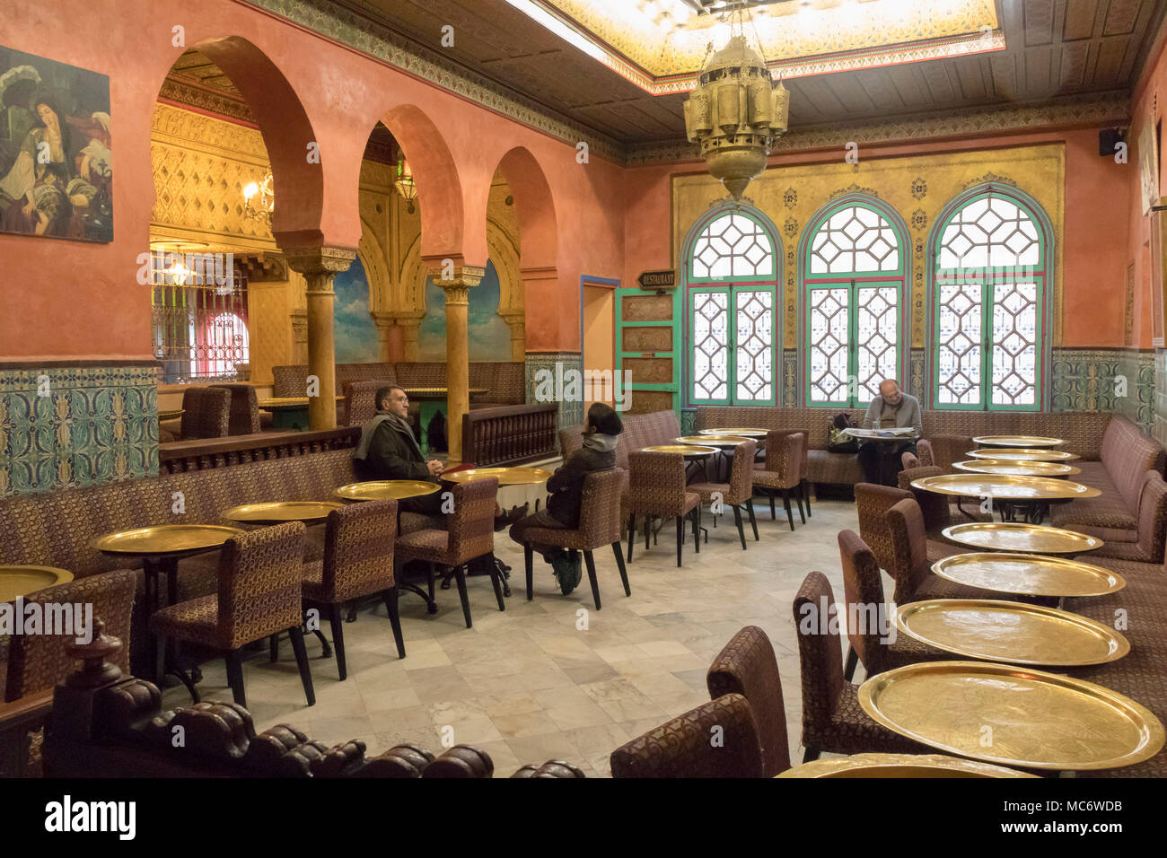 Café, die Grande Mosquée de Paris, Frankreich Stockfoto