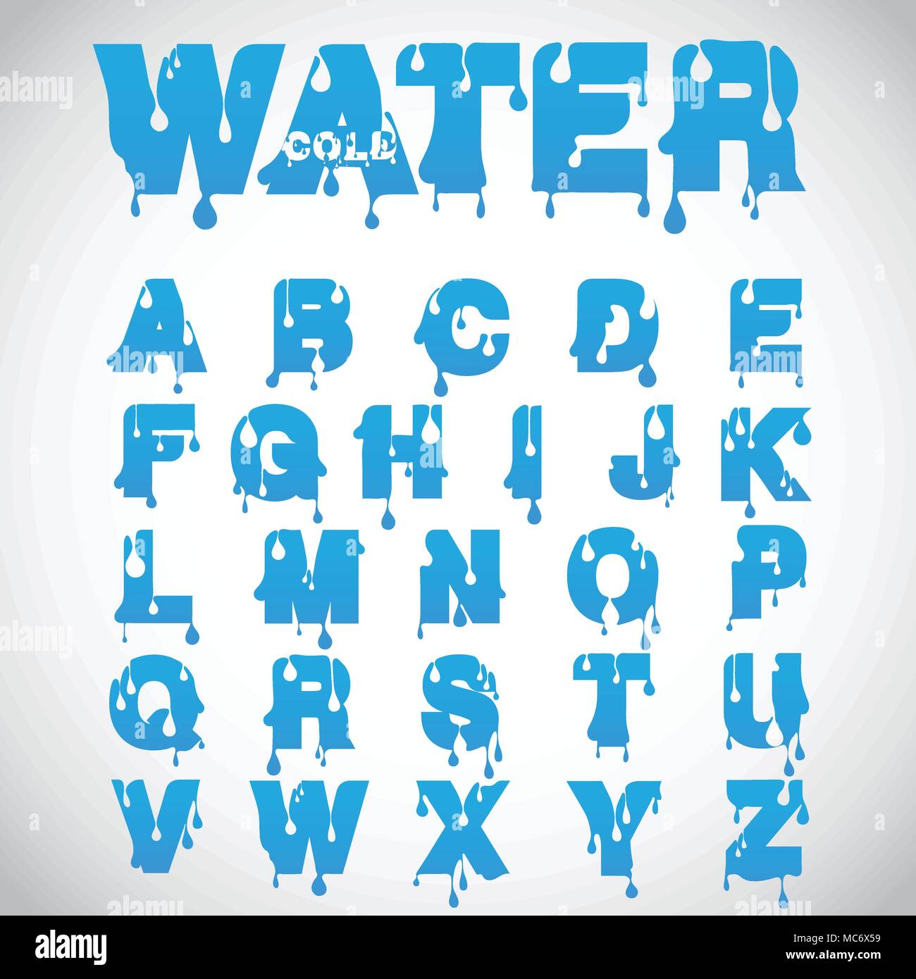 'Wasser' Font aus flow Font, Vektor Stock Vektor