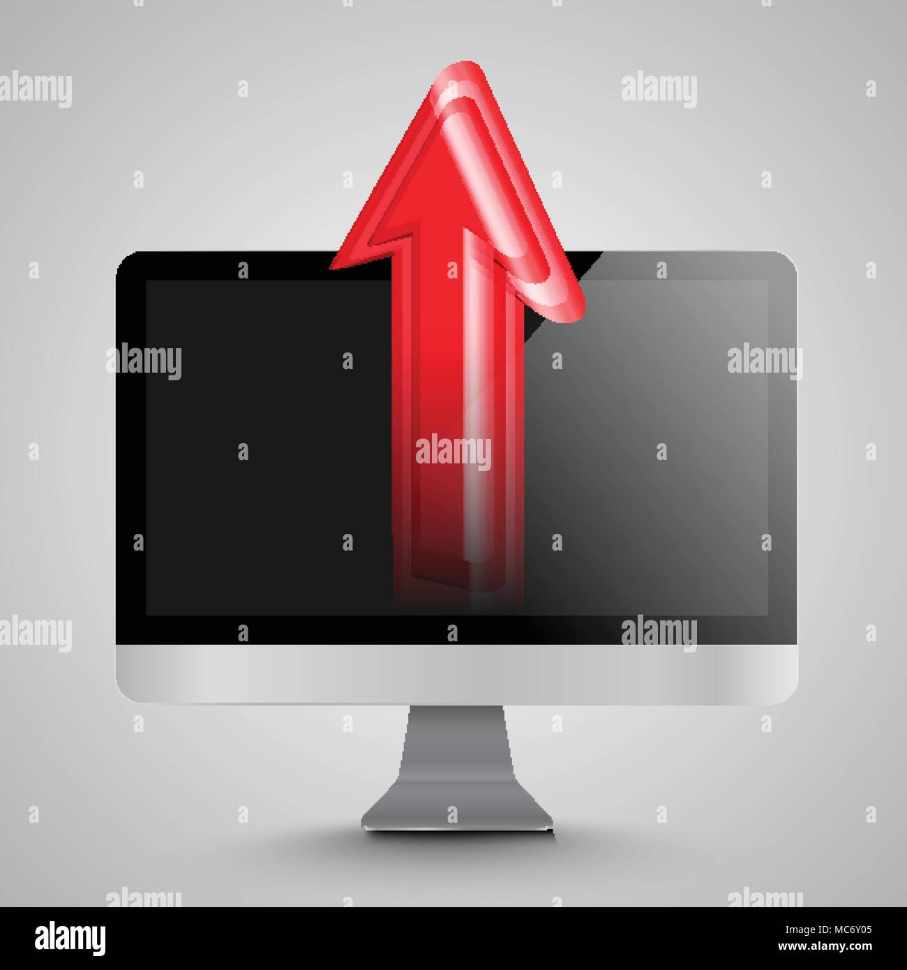 PC, Hochladen von Inhalten, Vektor Stock Vektor