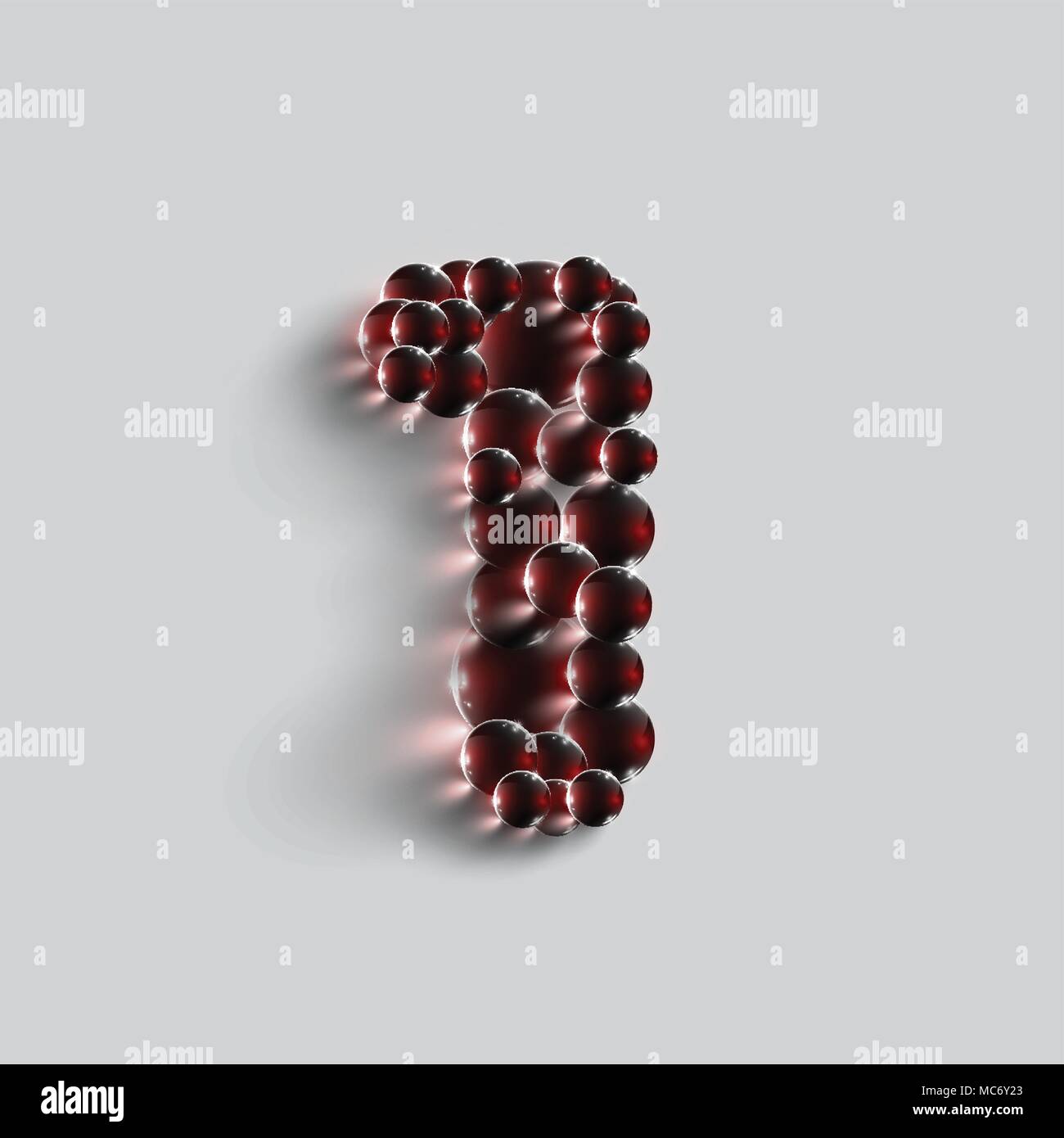 Eine Zahl, die von roten Kugeln, Vektor Stock Vektor