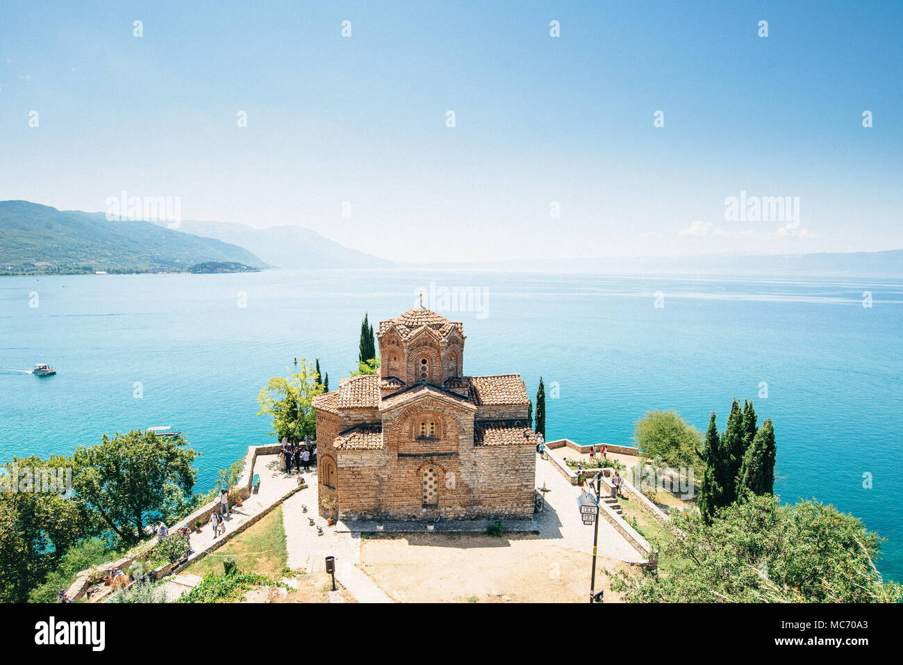 Kirche des Hl. Johannes bei Kaneo, Ohrid, Mazedonien Stockfoto