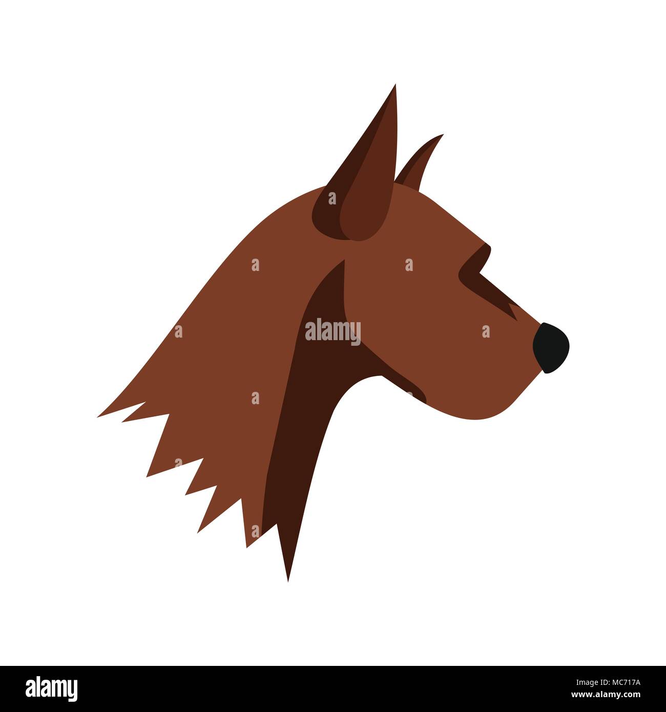 Hunde Kopf Symbol, flacher Stil Stock Vektor