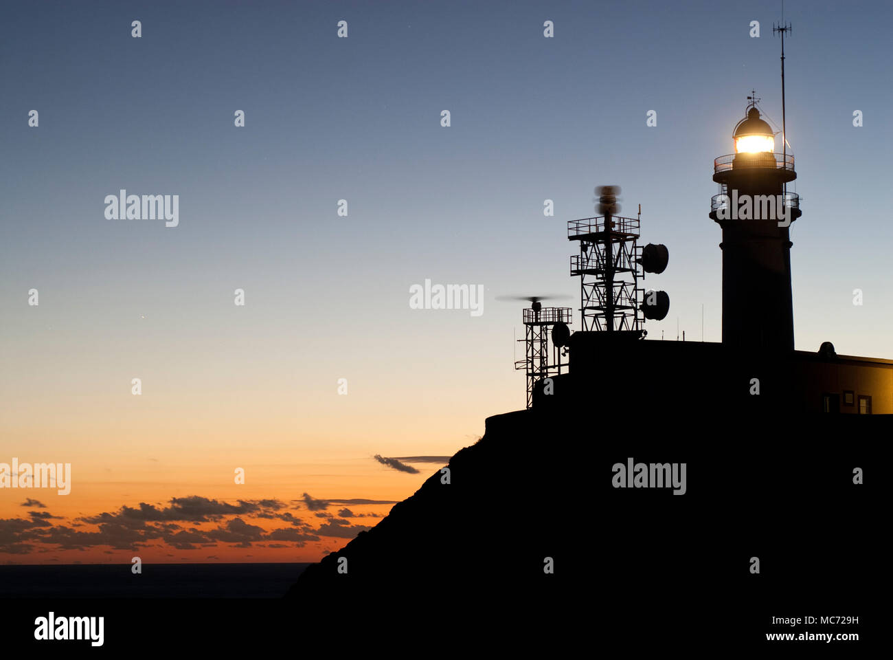 Leuchtturm, Cabo de Gata, Almeria, Spanien. Stockfoto