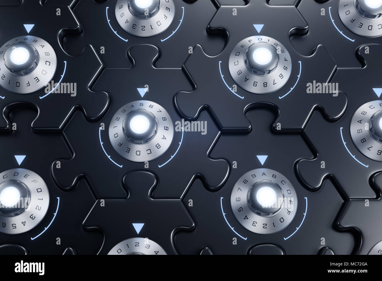 Puzzle als Kryptografische Blockchain Stockfoto