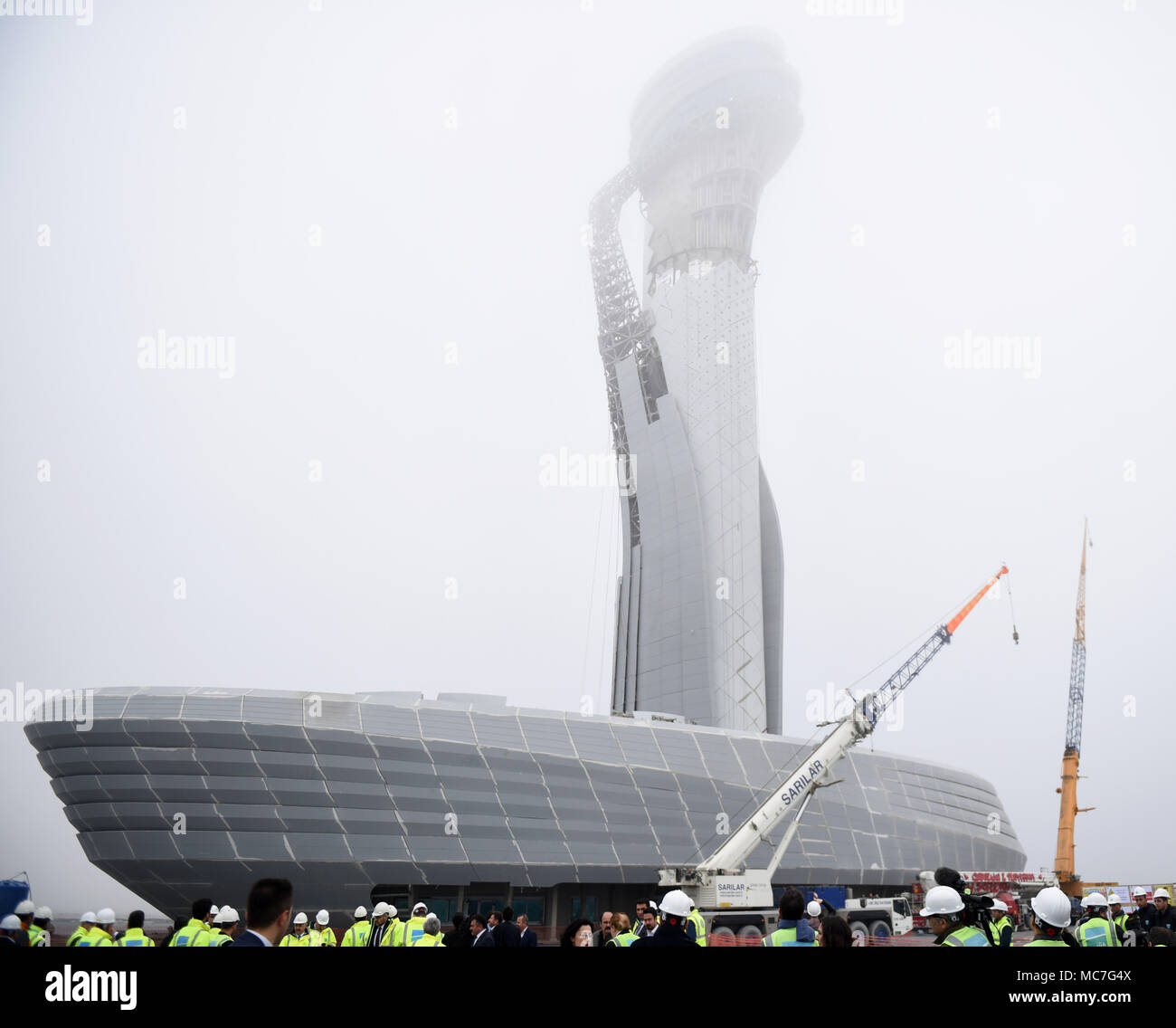 Istanbul. 13 Apr, 2018. Foto am 13. April, 2018 zeigt die Baustelle des neuen Flughafens in Istanbul, Istanbul, Türkei. Der neue Flughafen Istanbul gebaut wird voraussichtlich eine neue Aviation Hub in der Welt zu sein, ein Türkischer Minister sagte am Freitag. Credit: Er Canling/Xinhua/Alamy leben Nachrichten Stockfoto