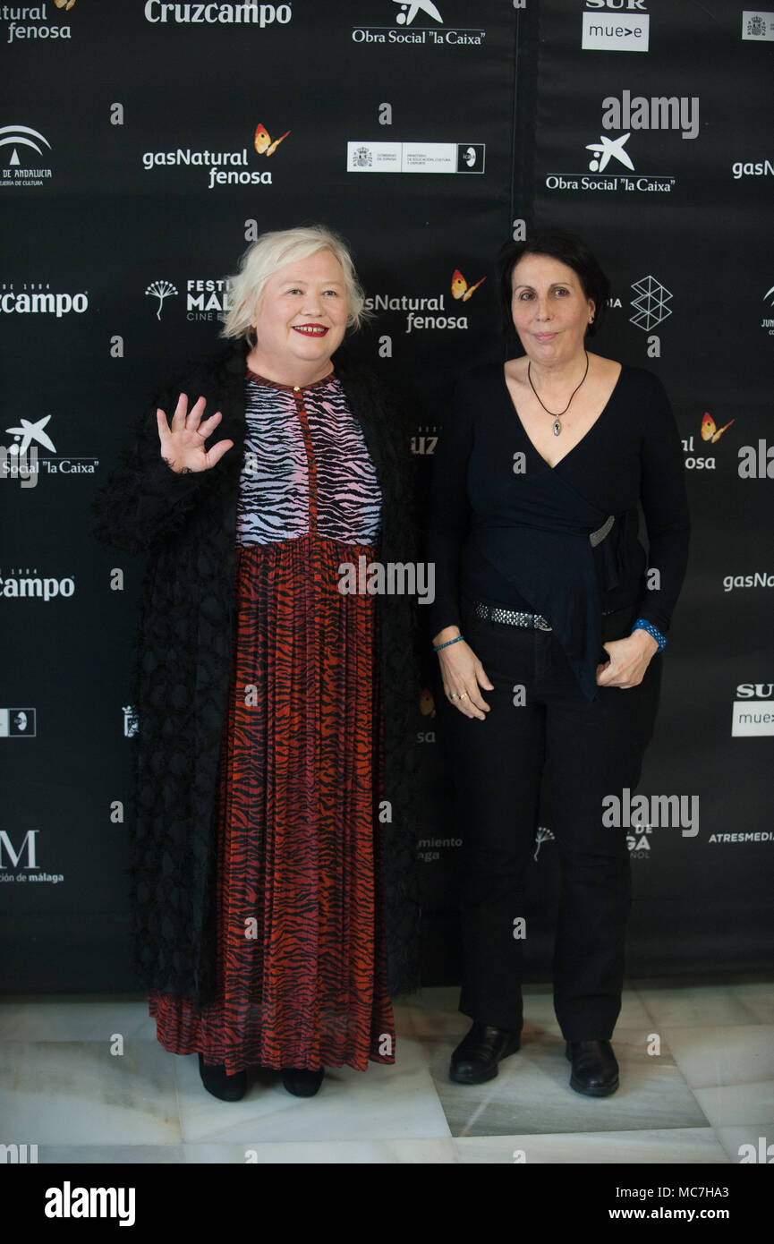 Malaga, Spanien. 13 Apr, 2018. Französische make-up-artist Sylvie Imber stellt auf der Photocall innerhalb des Cervantes Theater bei der Eröffnung der 21. Internationalen Filmfestspiele, Malaga in Malaga. Credit: Jesus Merida/SOPA Images/ZUMA Draht/Alamy leben Nachrichten Stockfoto