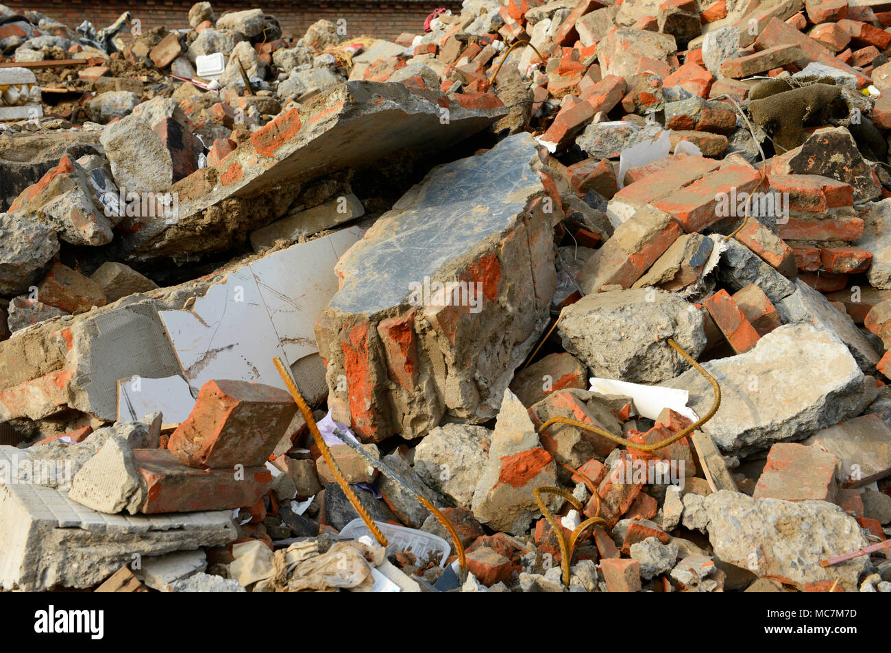 Schutt von niedrigen abgerissen - Qualität Häuser im Osten von Beijing, China Stockfoto