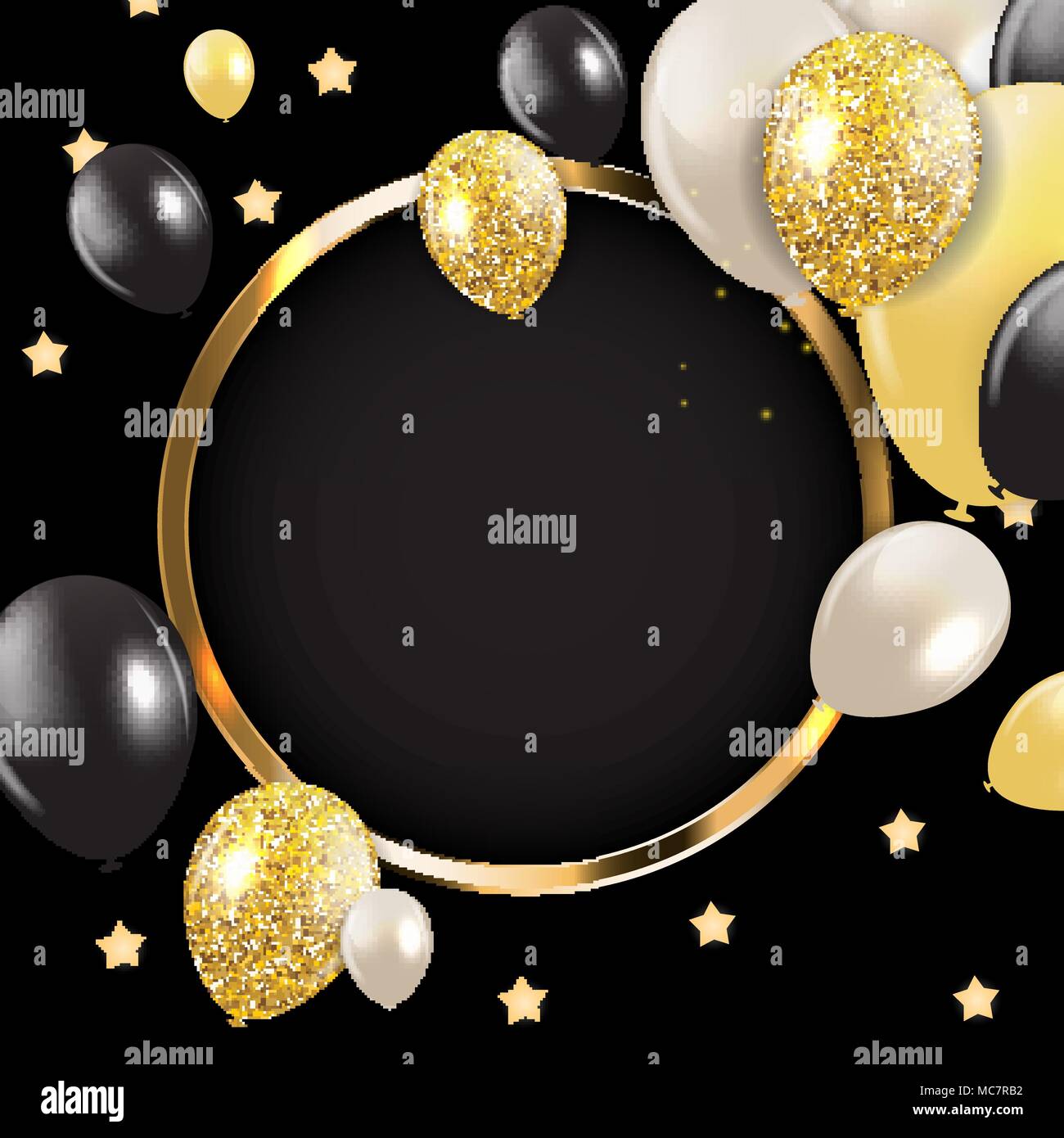 Zusammenfassung Karte mit goldenen Rahmen und Referenzkreise Vector Illustration Stock Vektor