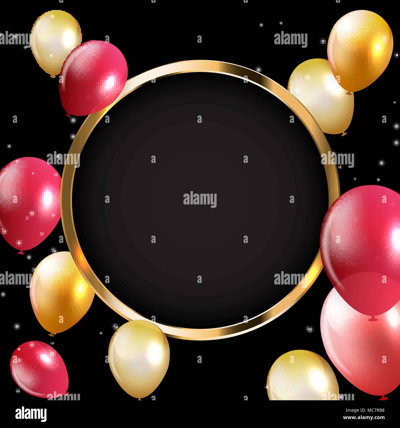 Zusammenfassung Karte mit goldenen Rahmen und Referenzkreise Vector Illustration Stock Vektor