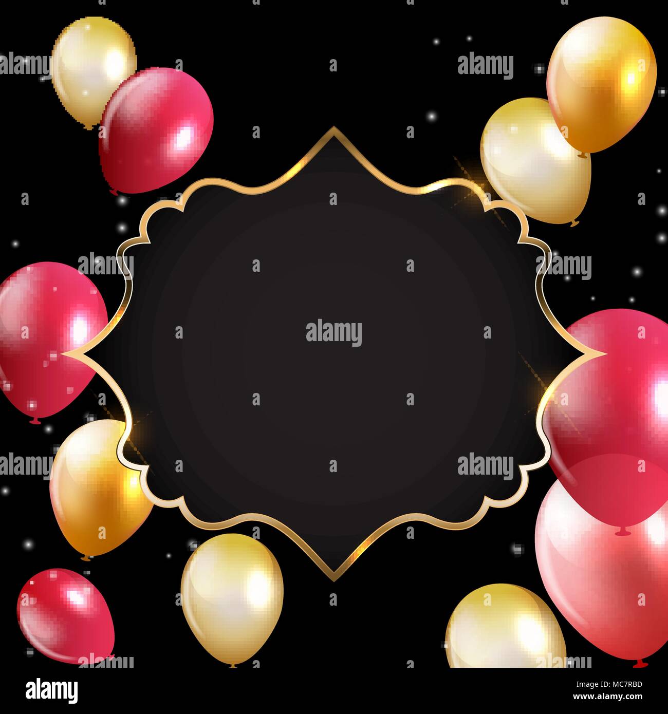 Zusammenfassung Karte mit goldenen Rahmen und Referenzkreise Vector Illustration Stock Vektor