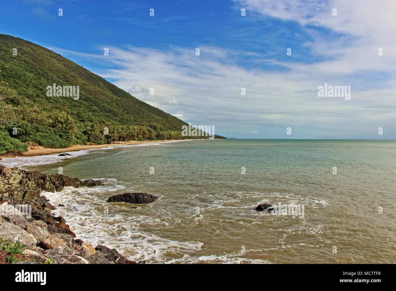 Schöne Ellis Beach nördlich von Cairns in Far North Queensland, Australien Stockfoto