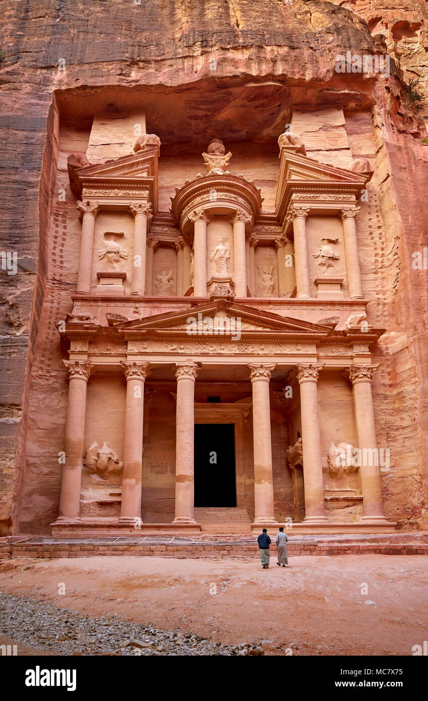 Al Khazneh Treasury, Petra, Jordanien Stockfoto