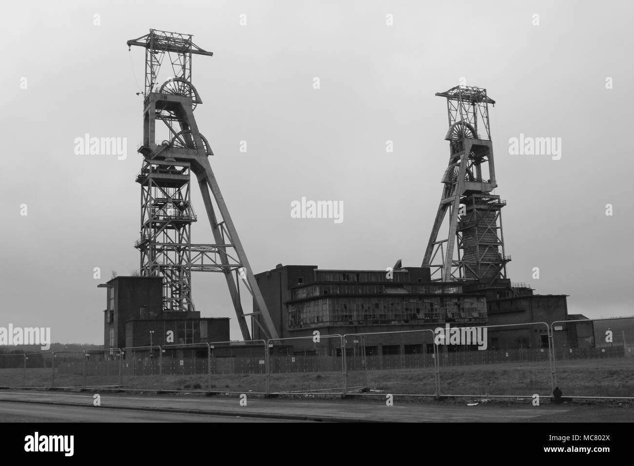 Das verlassene Clipstone Colliery Coal Mine in Nottinghamshire, England. Foto am 30. März 2018 berücksichtigt. Stockfoto