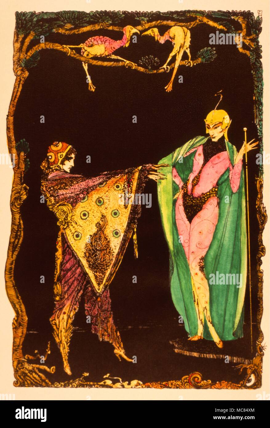 Illustration von Harry Clarke an Goethes "Faust", 1925 veröffentlicht. Mephistopheles. Stockfoto