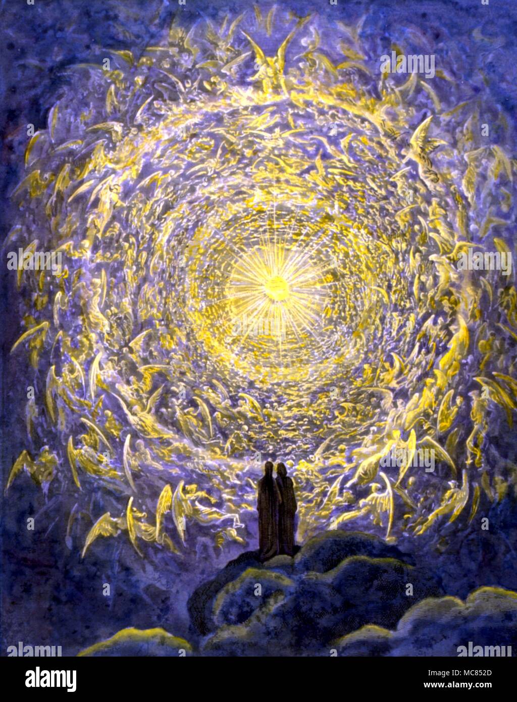 Engel - Dante's Vision der Kreise des Himmels, von Dore Abbildung: "Paradiso" der Göttlichen Komödie Stockfoto