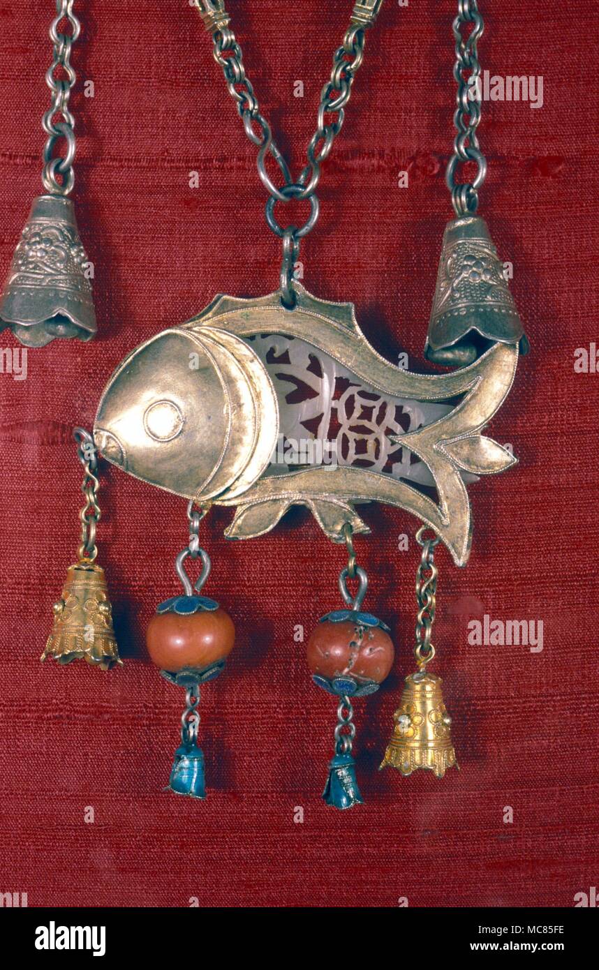 Amulette - amuletic Fisch, von einem der wandernden Stämme in Arabia Felix. Stockfoto