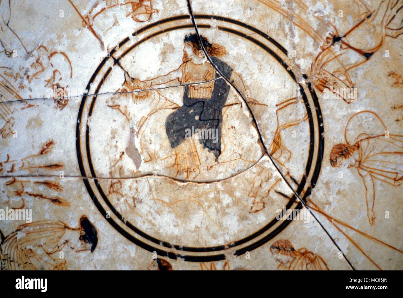 Der griechischen Mythologie. Europa wird durch den Stier durchgeführt. Griechische Keramik Malerei. National Museum, Athen Stockfoto
