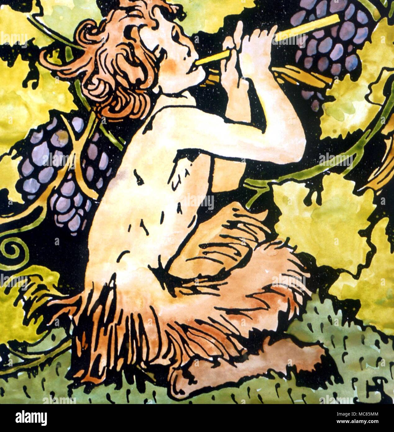 Der griechischen Mythologie Bild der Große Gott Pan, handkoloriert Zeichnung von Helen Stratton für die Ausgabe 1915 von Jean Langs "ein Buch der Mythen' Stockfoto