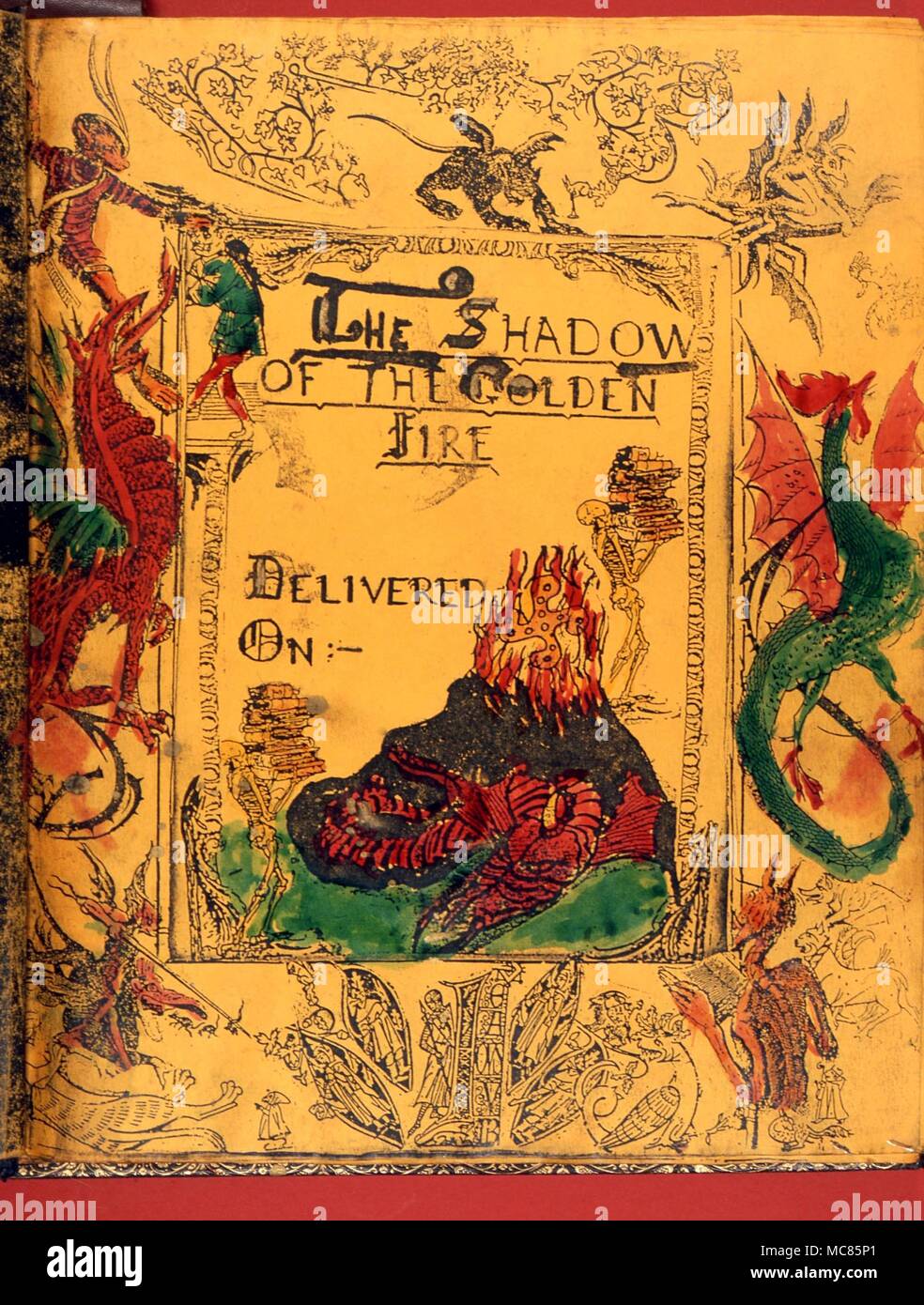 GRIMOIRE Hexerei Buch, oder grimoire, der aradia Typ, "Der Schatten der Goldenen Blume', durch ein wiccan Mitglied vorbereitet, und fertigen ca. 1950 Stockfoto