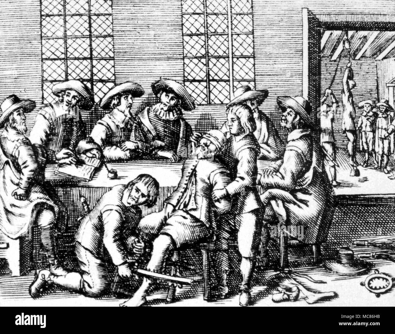 Folter Folter von Herr Agerola - Amalfi Coast von Rheinbach, 1631. Von der Gravur in Cornell University Library Stockfoto