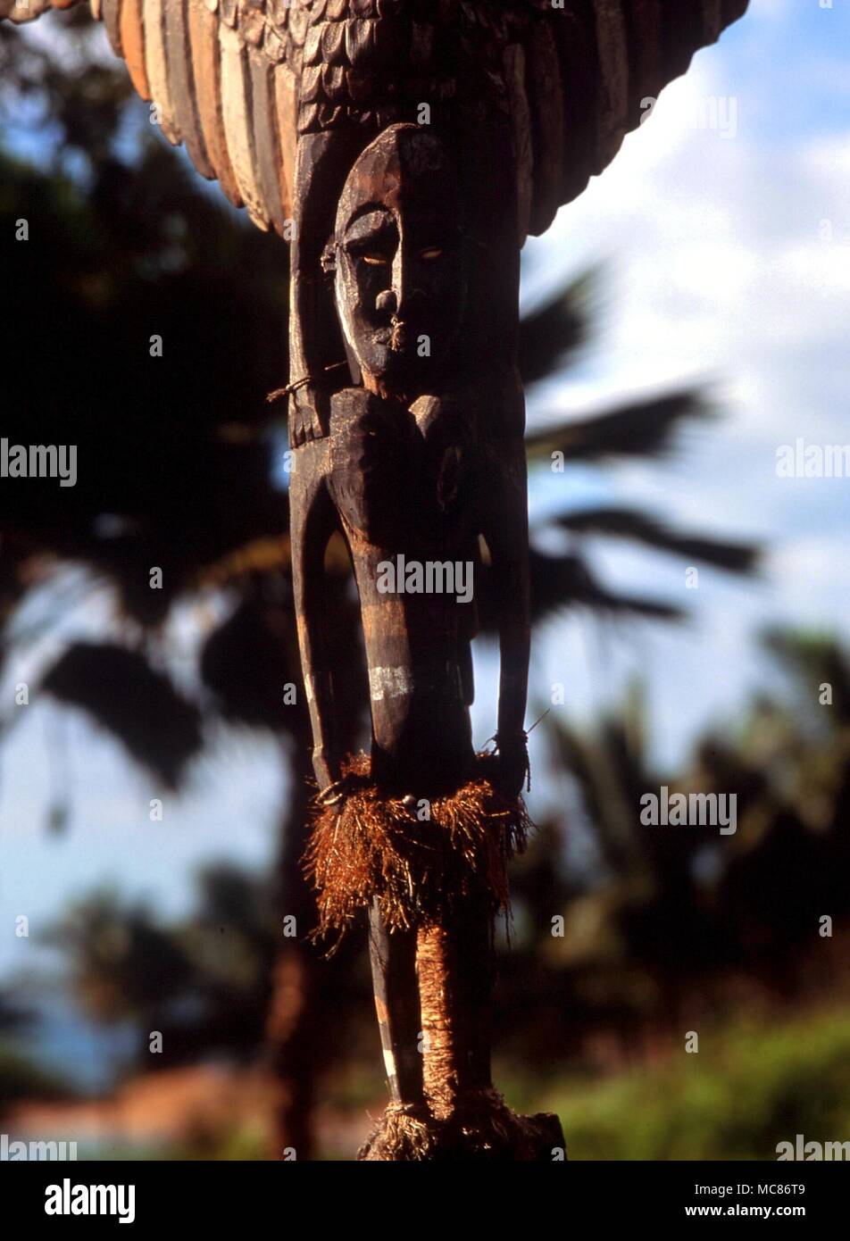 Polynesische Mythologie polynesischen Holz- magische Statue. Private Sammlung, Hawaii Stockfoto