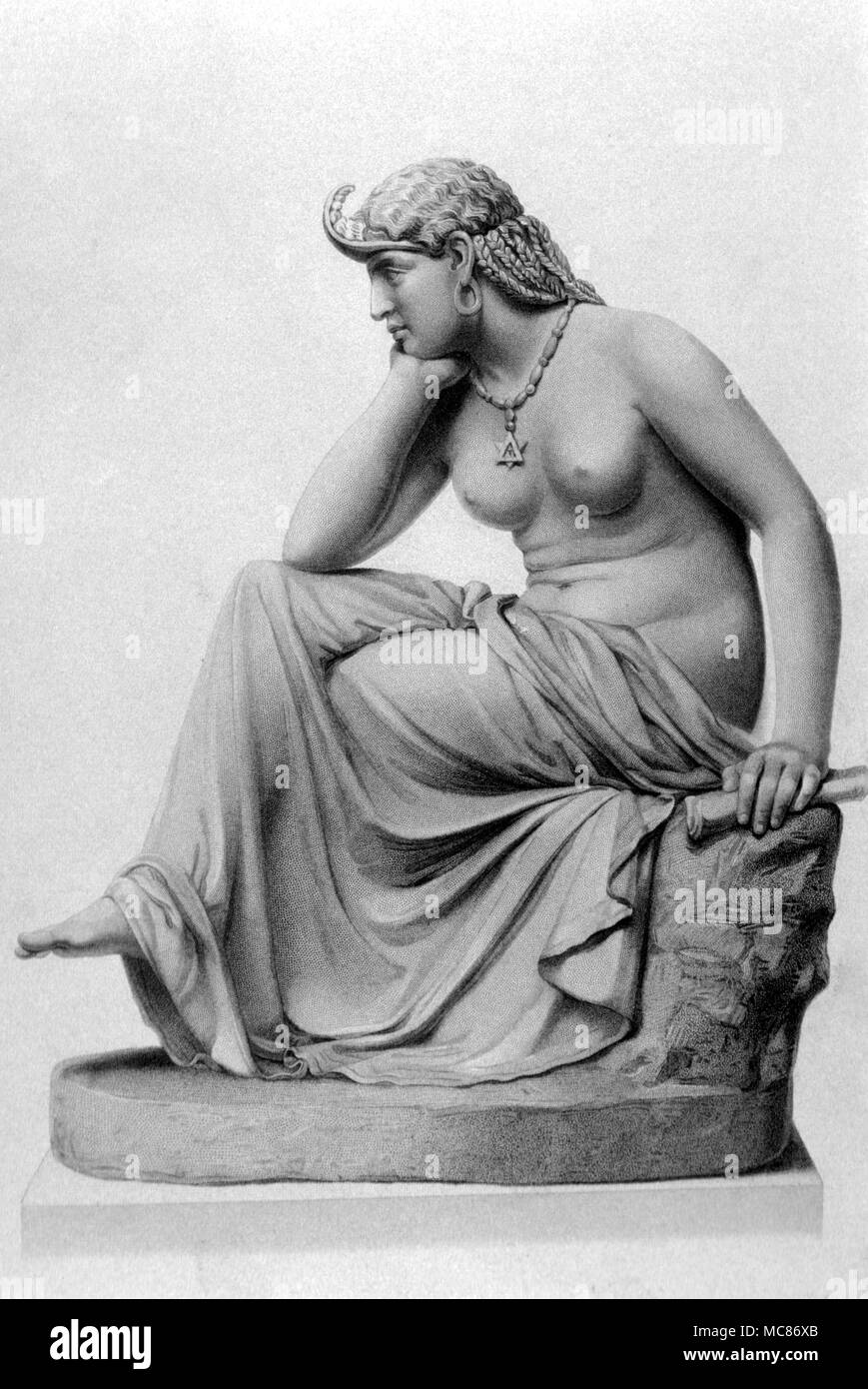 Vorhersagen und Prophezeiungen eine Sibyl. Kupferstich von E W Stodard, von der Statue von William Geschichte. Das LYBISCHE Sybille ist sprach zu den Ältesten: Sie ist diejenige, die die prophetische Blätter zu Tarquin angeboten. Aus der "Kunst Journal", 1866 Stockfoto