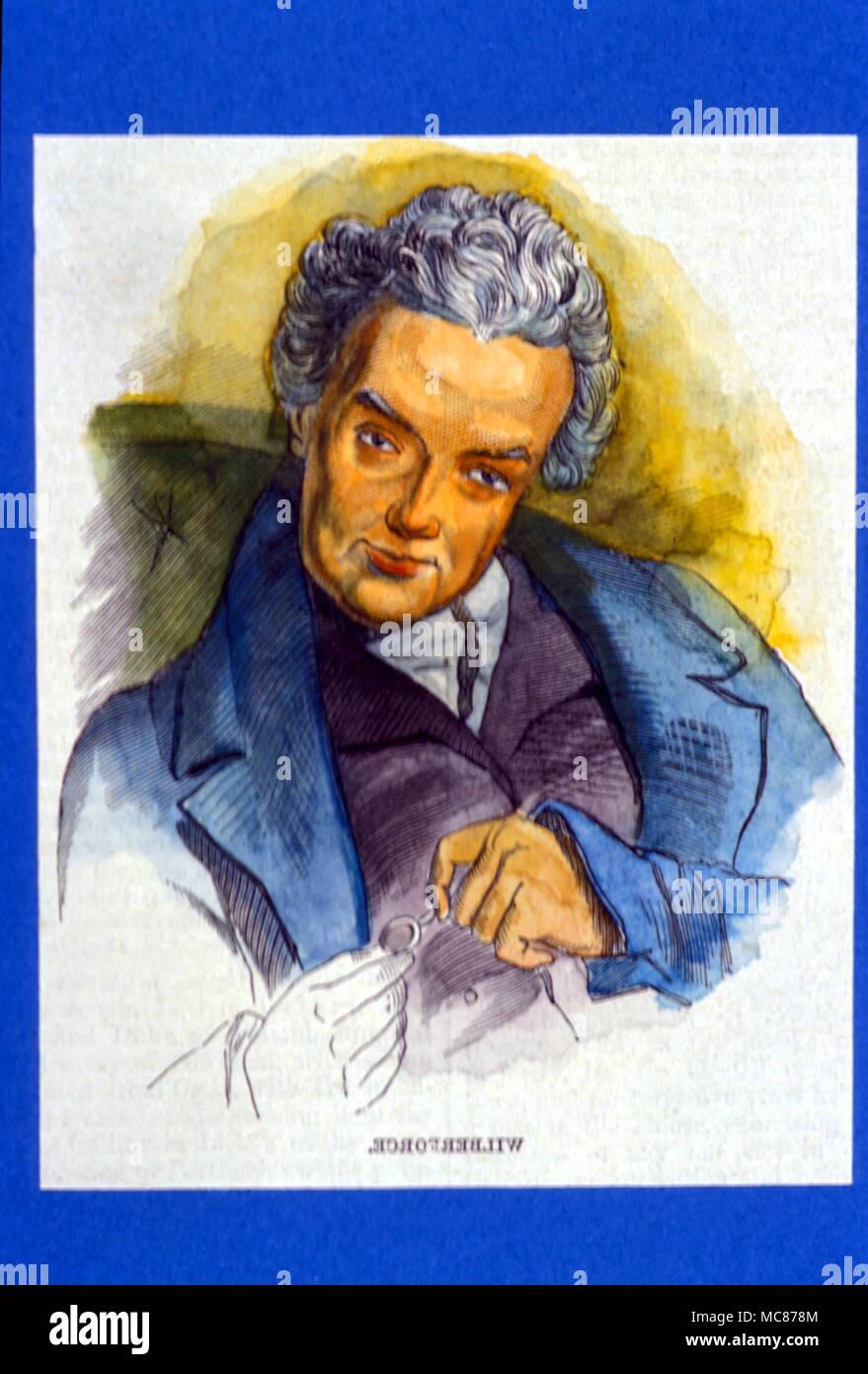 Die britische Geschichte - WILBERFORCE Porträt der englischen MP in nineteeth century Abschaffung der Sklaverei beteiligt, William Wilberforce. Stockfoto