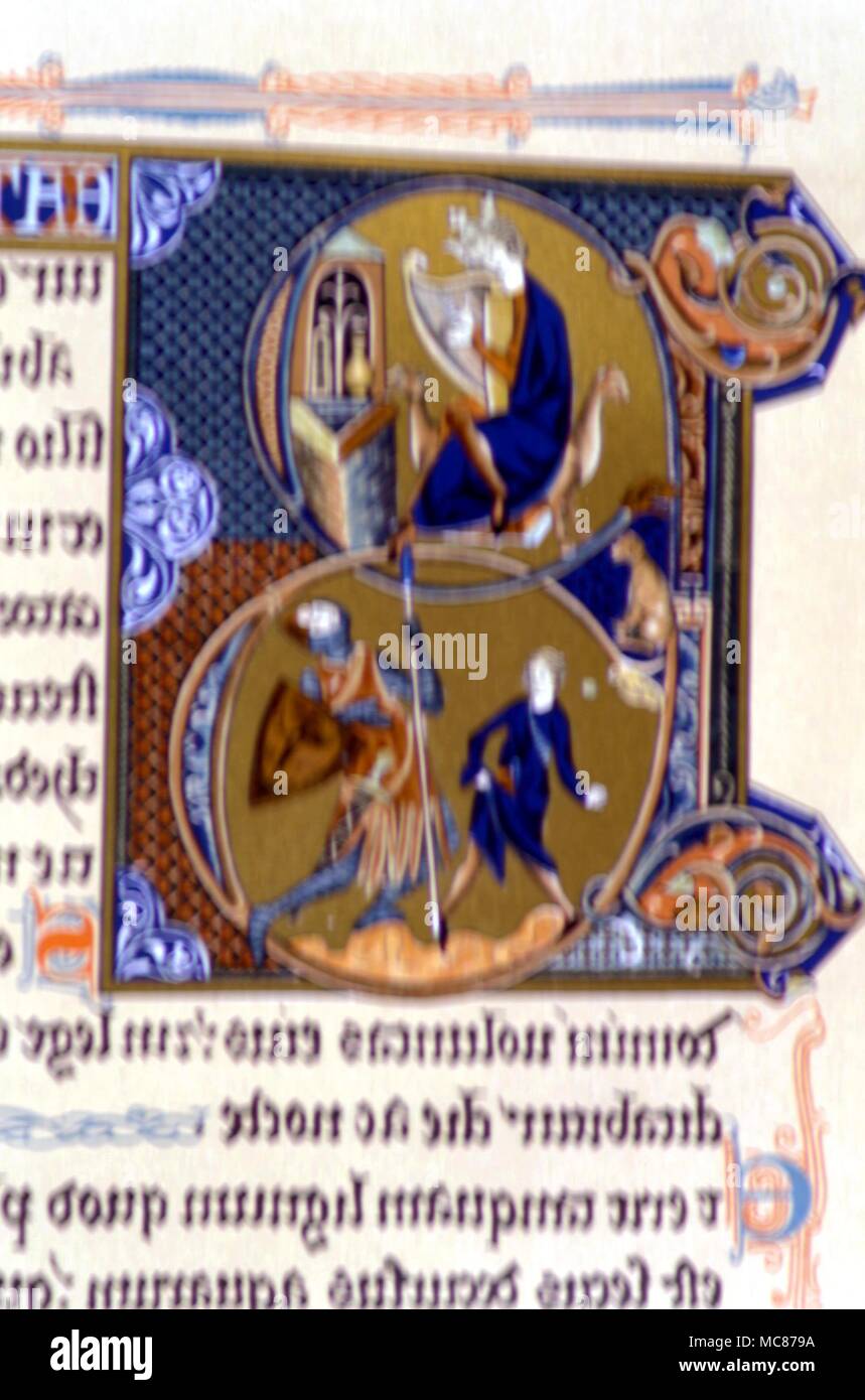 Alphabete Buchstabe B des Beatus von einem französischen Psalter des 13. Jahrhunderts. Von 'Kenner', 1901. Stockfoto