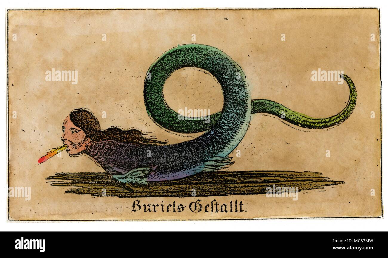 Der Dämon Buriel in seiner Manifestation als Serpentine Monster. Von Schiebel's 'Faustbuch'. Stockfoto