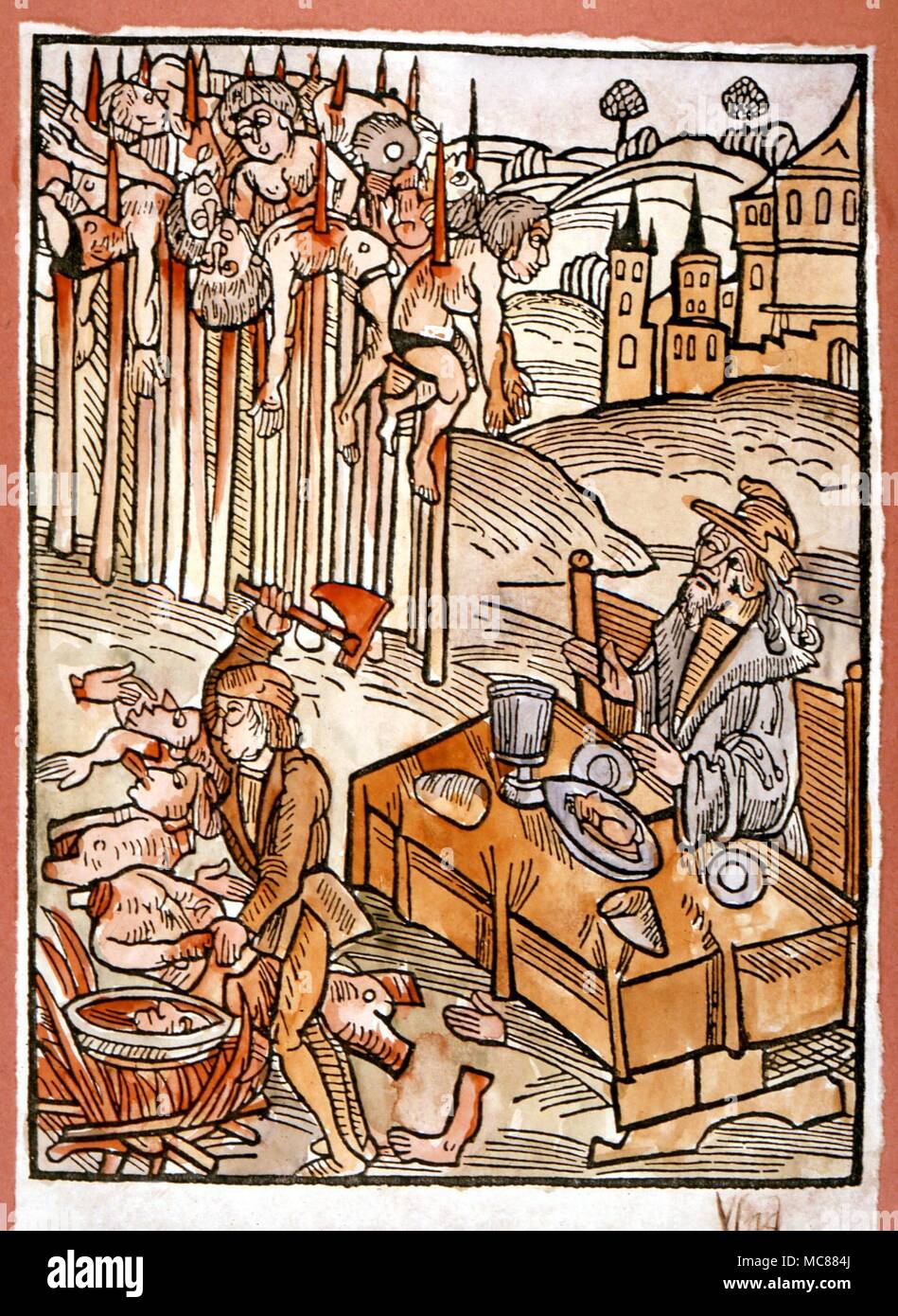 Vlad the Impaler. Deutsche Holzschnitt ca. 1498 Stockfoto