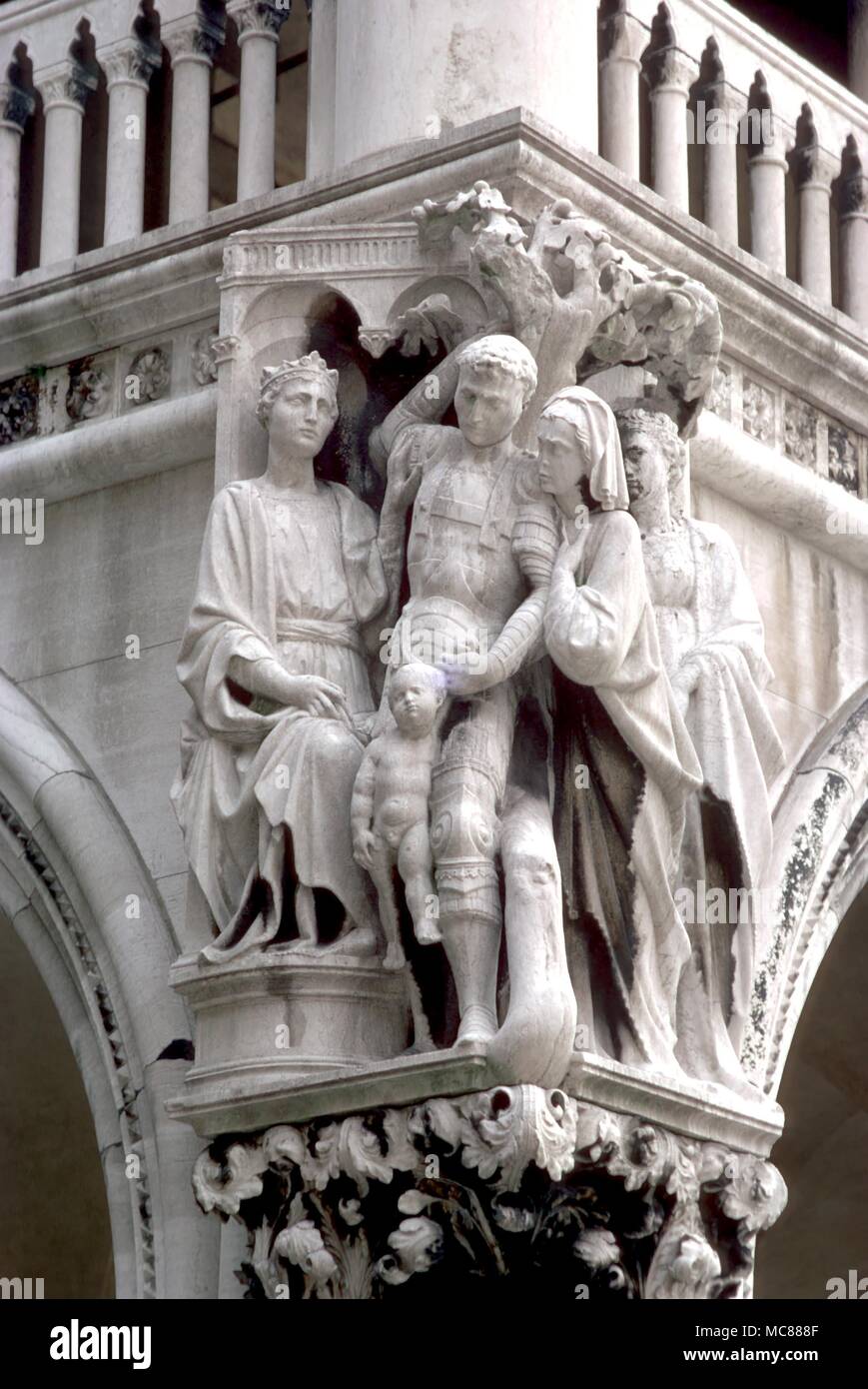 CHRISTIAN Das Urteil Salomos-Statuen in Venedig. Photo Credit: Philip Daly Stockfoto