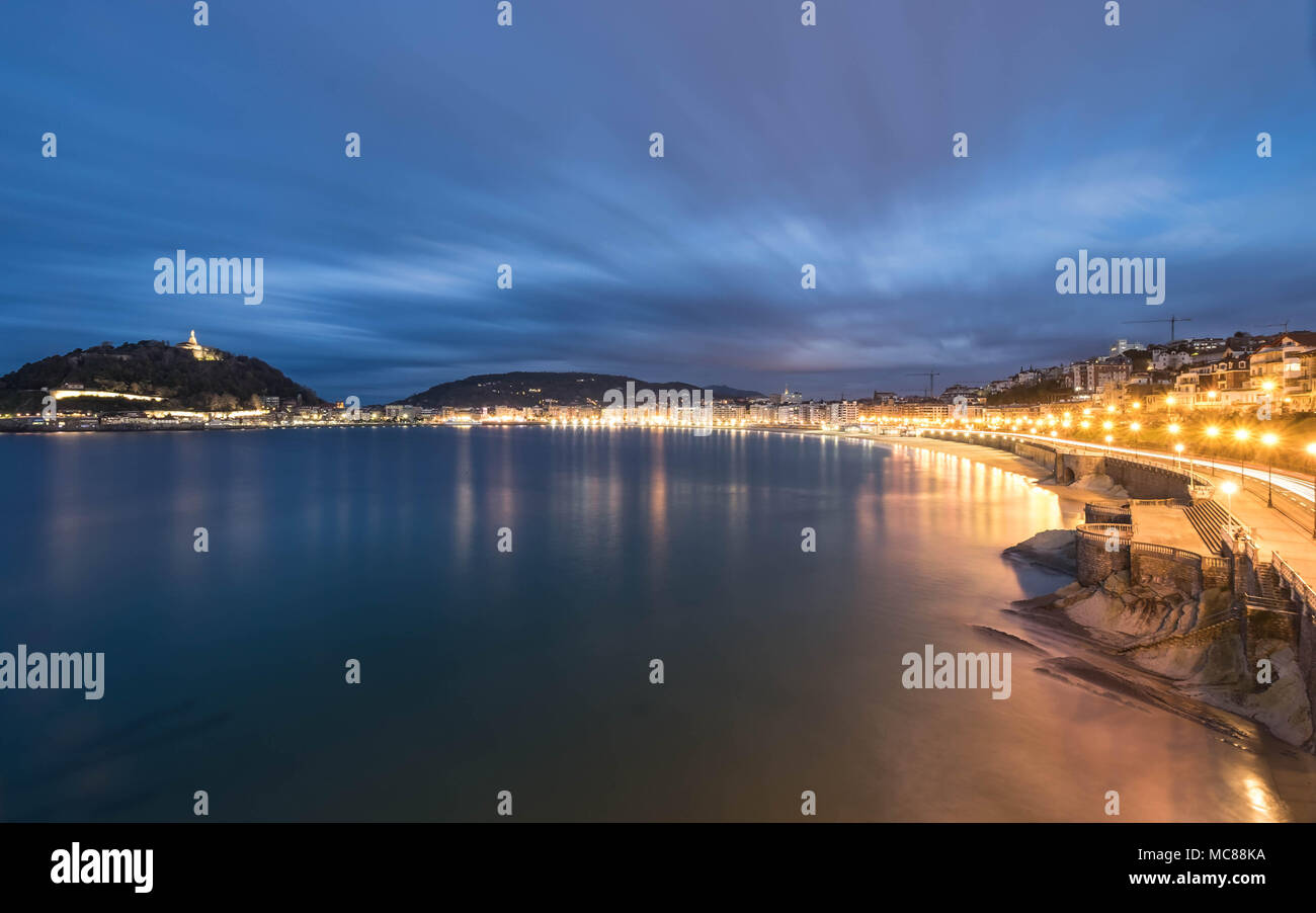 Playa La Concha, San Sebastian Stockfoto