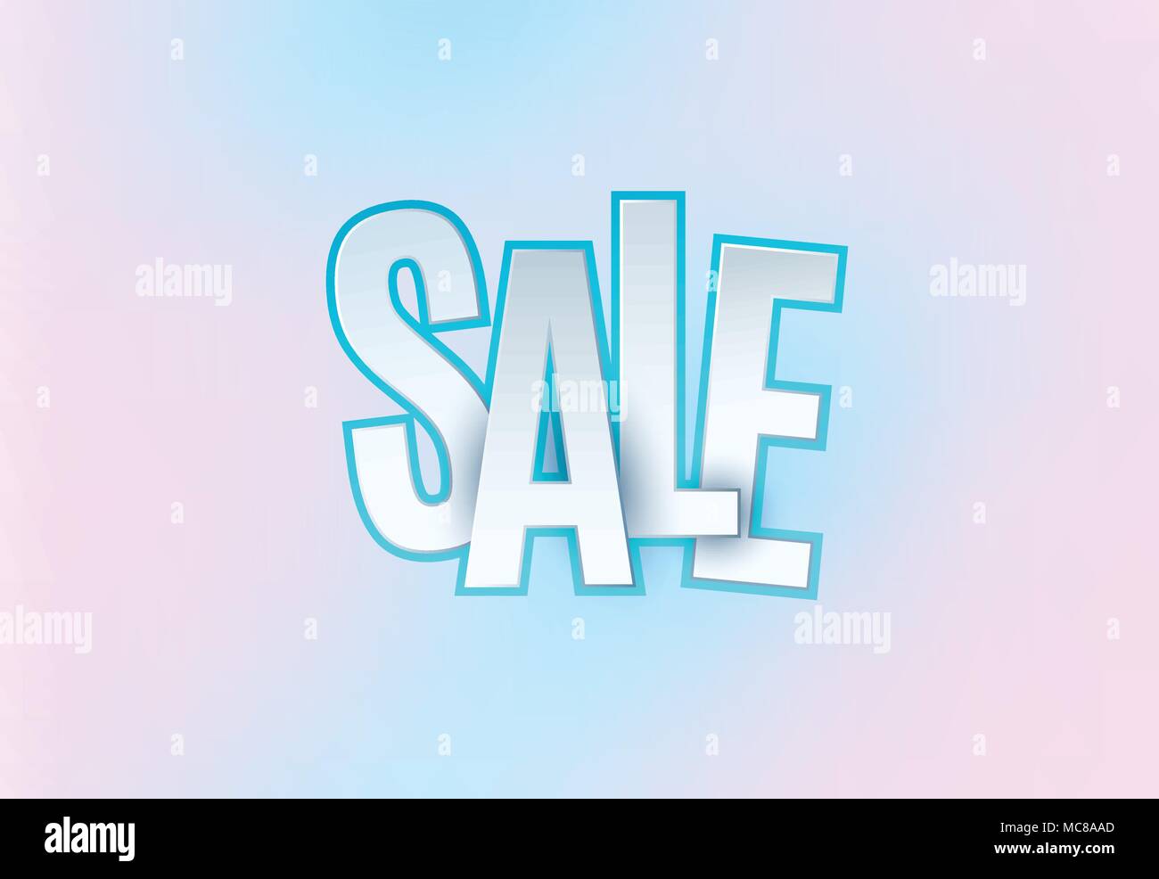 Verkauf abstrakte Banner template Design auf weichem eleganten Hintergrund. Angebot, bunte Buchstaben für Shopping, Promo, Urlaub, Förderung. Typografie, Schrift für die Website, Flyer. Vektor Stock Vektor