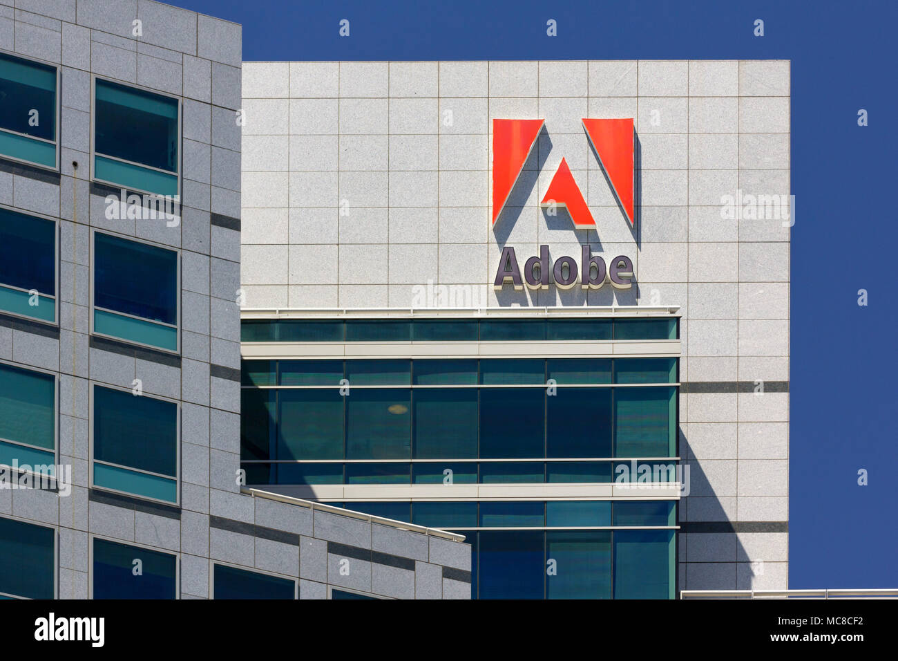 SAN JOSE, CA/USA, 11. Mai 2014: Adobe Systems Hauptsitz im Silicon Valley. Stockfoto