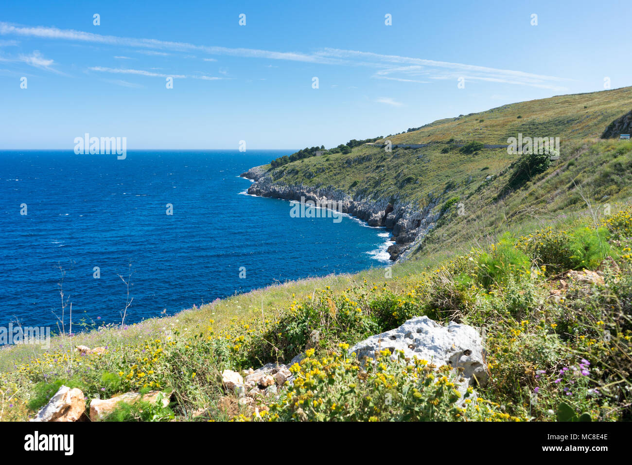 Landschaft von Salento - Stadt Castro Stockfoto