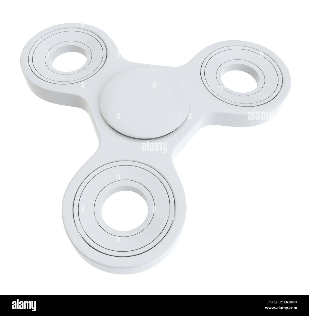 Weiß zappeln Spinner, auf weißem Hintergrund. 3D-Darstellung Stockfoto