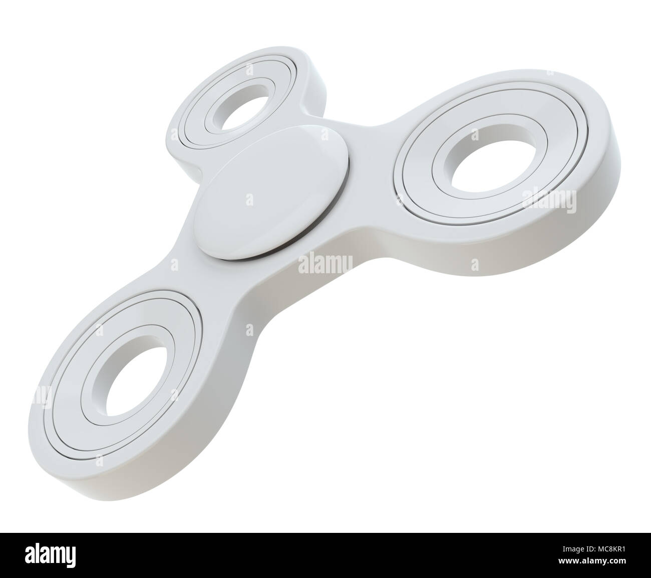 Weiß zappeln Spinner, auf weißem Hintergrund. 3D-Darstellung Stockfoto