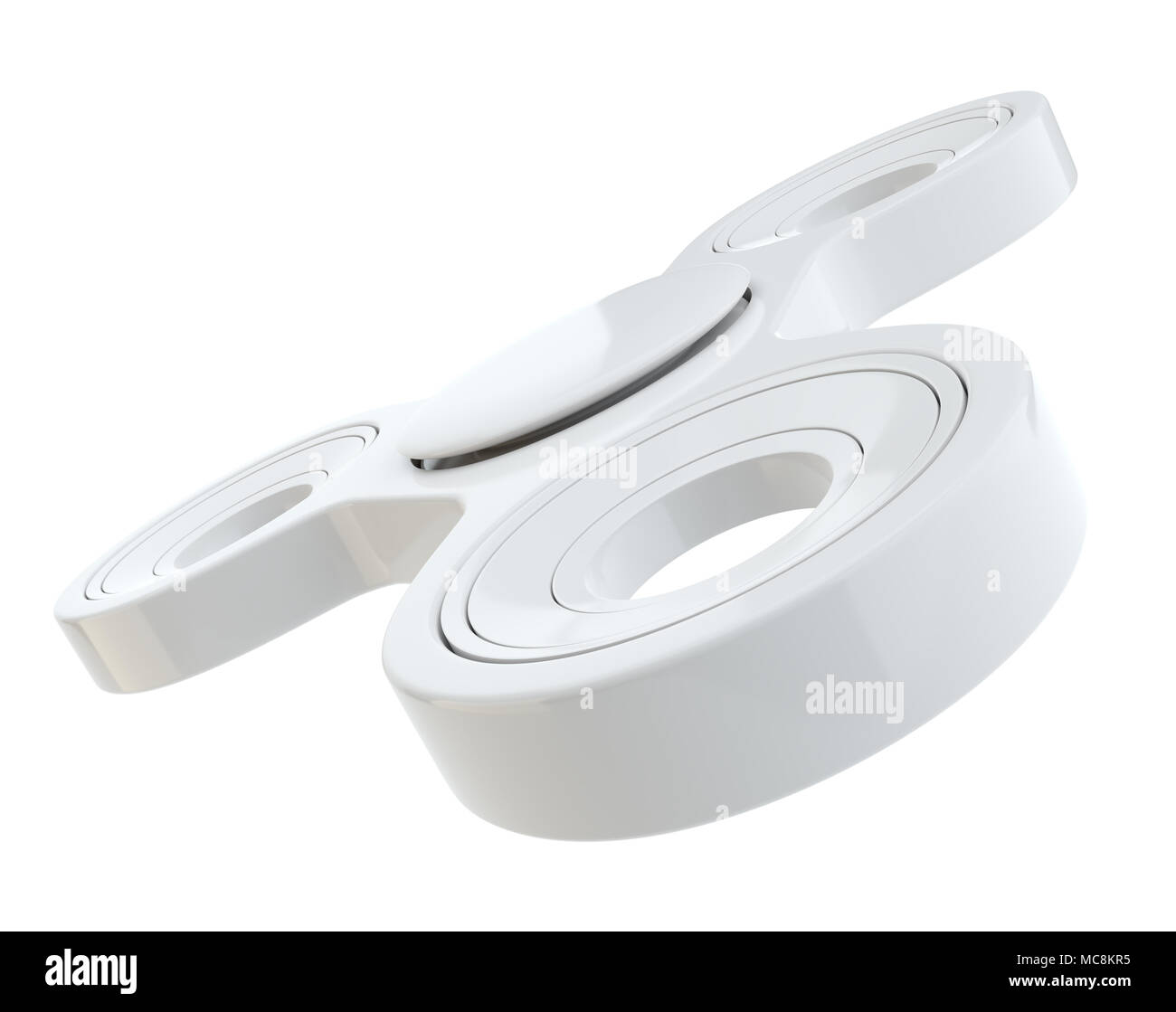 Weiß zappeln Spinner, auf weißem Hintergrund. 3D-Darstellung Stockfoto