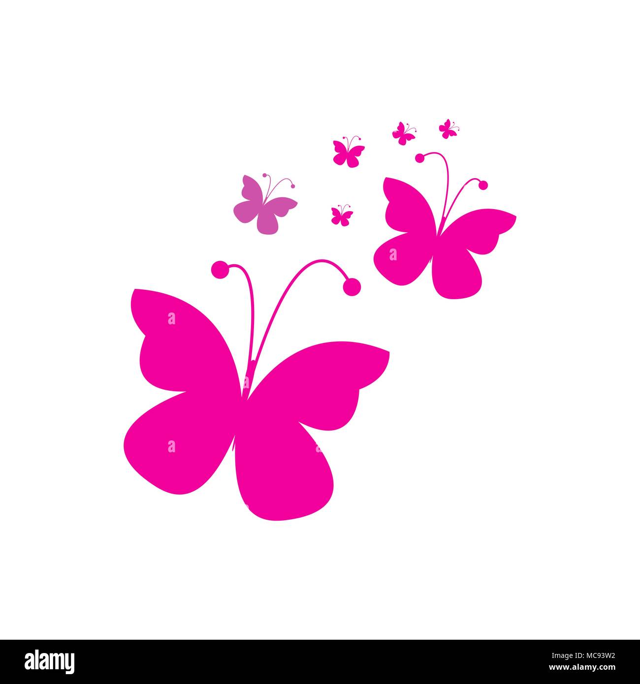 Schmetterlinge Design, rosa Hintergrund Stock Vektor