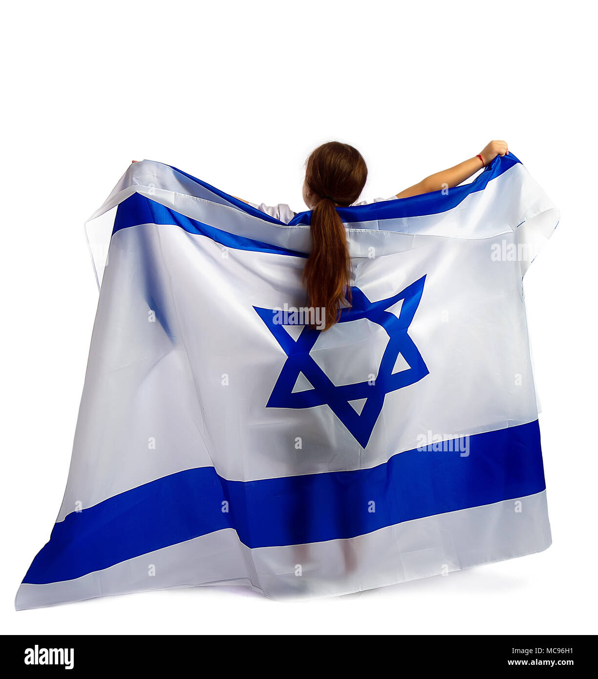 Jüdische Mädchen mit einem Flag Stockfoto