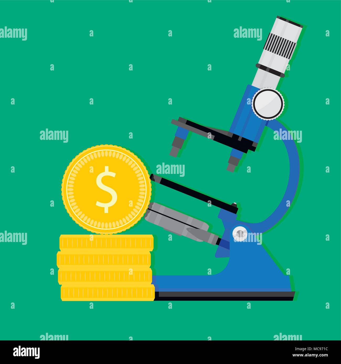Finanzierung der Wissenschaft. Vektor Investitionen in wissenschaftliche Projekt experiment Abbildung Stock Vektor