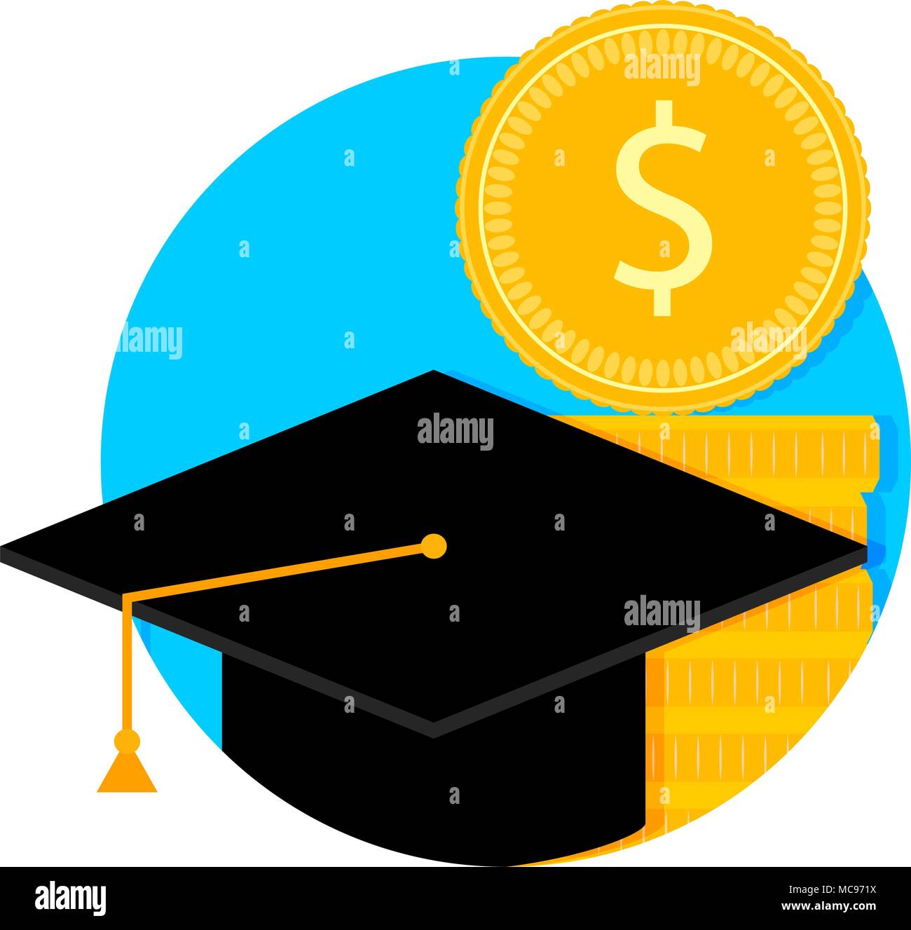 Stipendium und Stipendium. Universität Finanzen Studium, Studium Stipendium gewähren, Vektor, Abbildung Stock Vektor