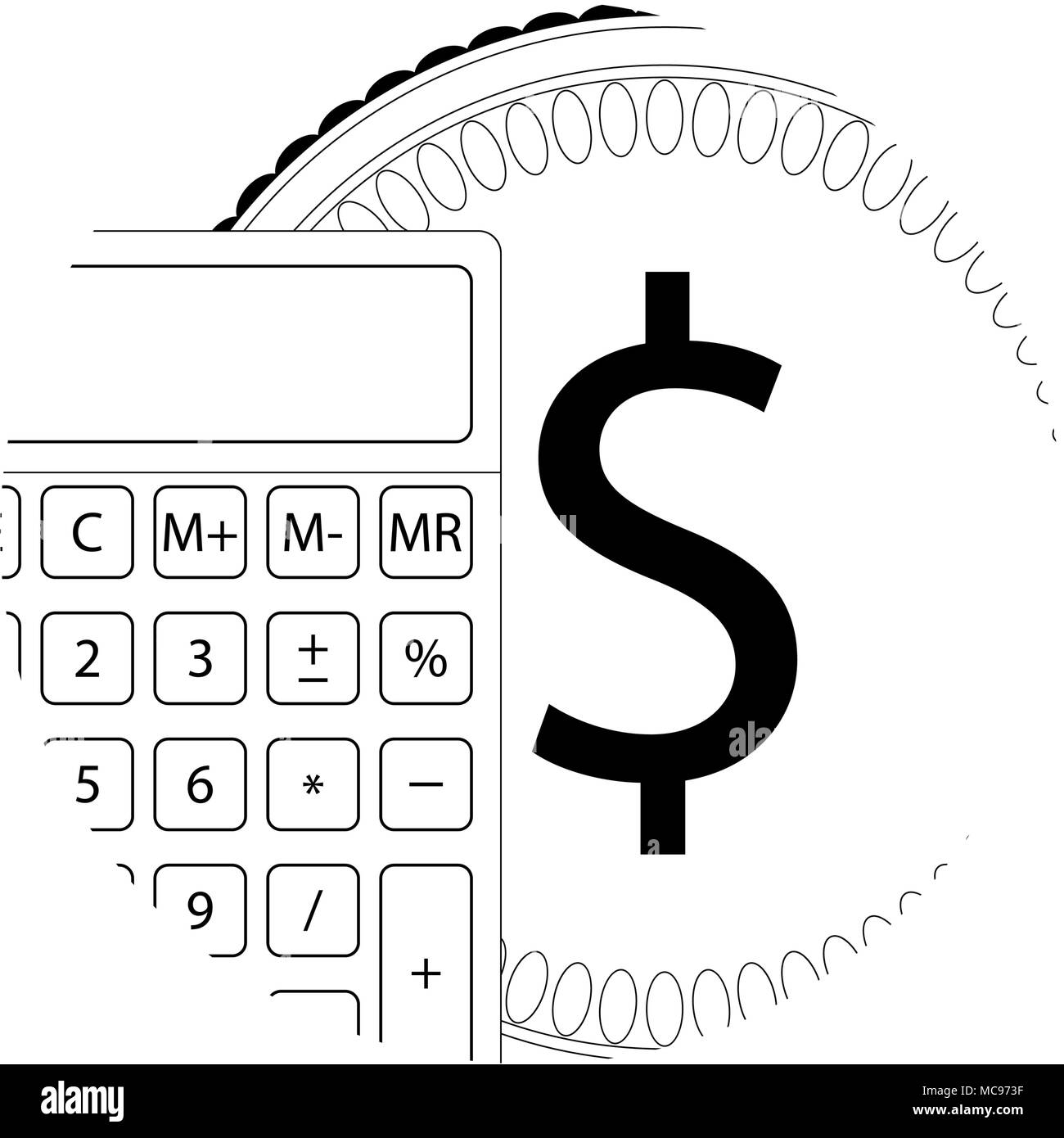 Prüfung auf das Symbol Linie. Vektor Finanzwesen und Controlling Abbildung Stock Vektor