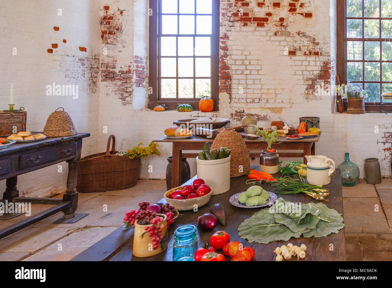 Küche bei Shirley Plantation. Historische Shirley Plantation, im Jahr 1613 gegründet und ist die älteste Plantage in Virginia. Stockfoto