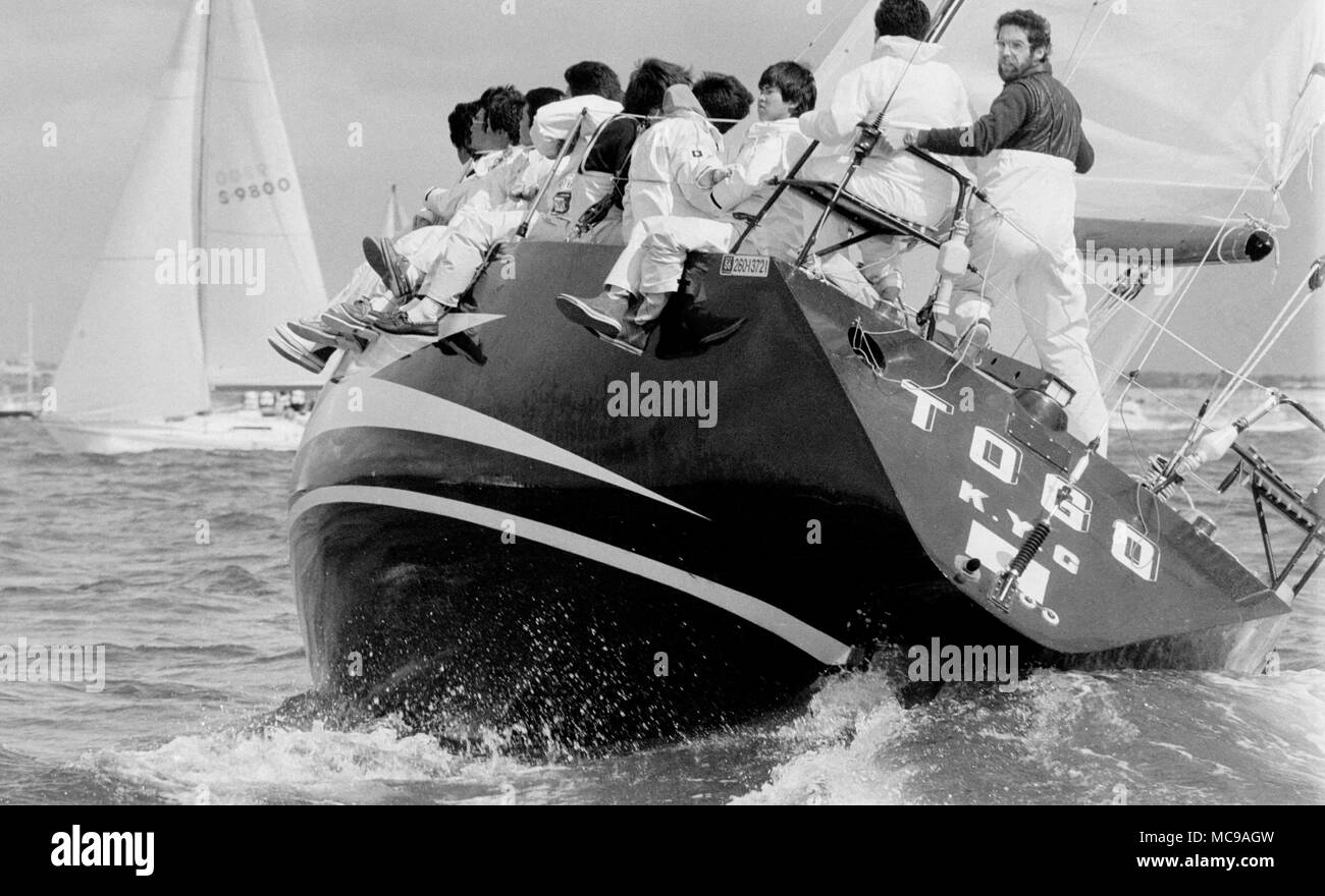 AJAXNETPHOTO. 1983. SOLENT, England. ADMIRAL'S CUP - 3 RD INSHORE RACE-TOGO (Japan). Foto: Jonathan Eastland/AJAX REF: 1983 085 Stockfoto