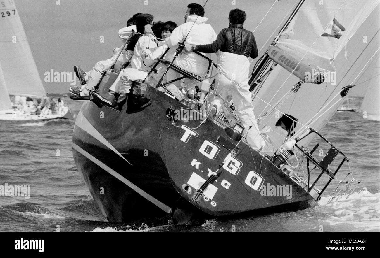 AJAXNETPHOTO. 1983. SOLENT, England. ADMIRAL'S CUP - 3 RD INSHORE RACE-TOGO (Japan). Foto: Jonathan Eastland/AJAX REF: 1983 12084 Stockfoto