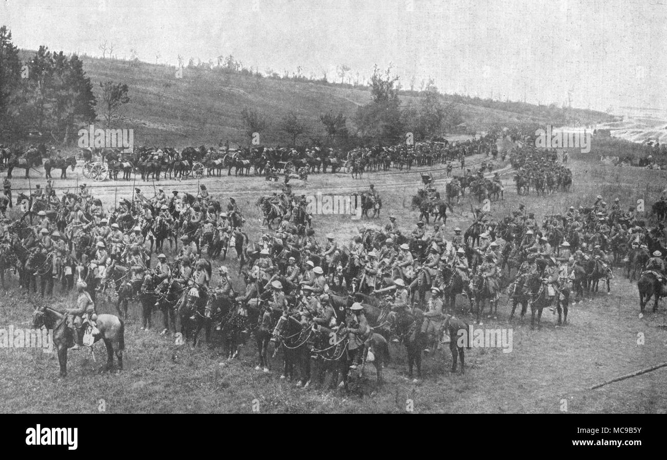 2. Indische Kavallerie Division während der Schlacht an der Somme. Stockfoto