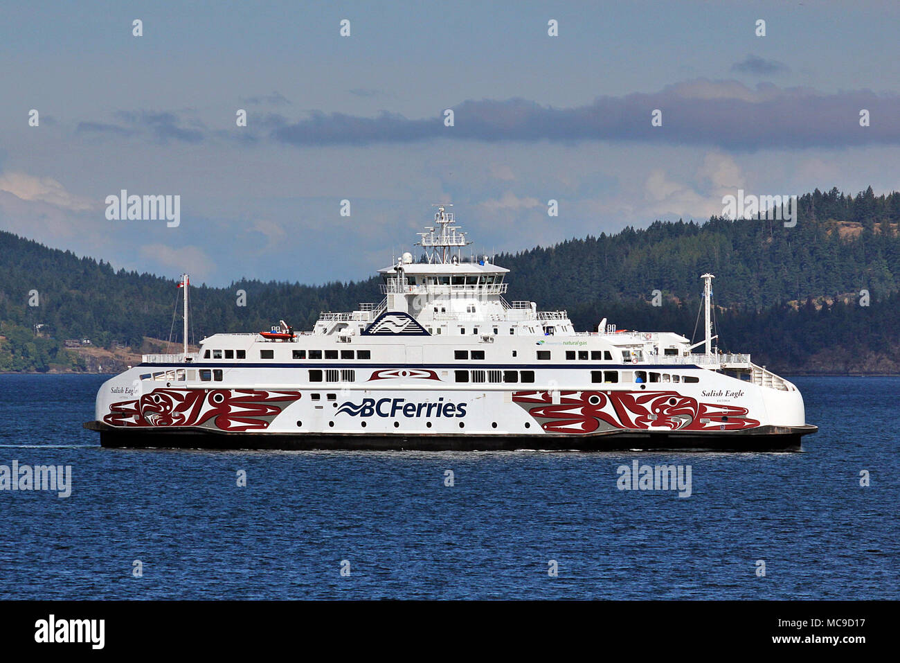 BC Ferries Salish Eagle Fähre reisen durch aktive Pass in der Gulf Islands an der Westküste von Kanada. Stockfoto