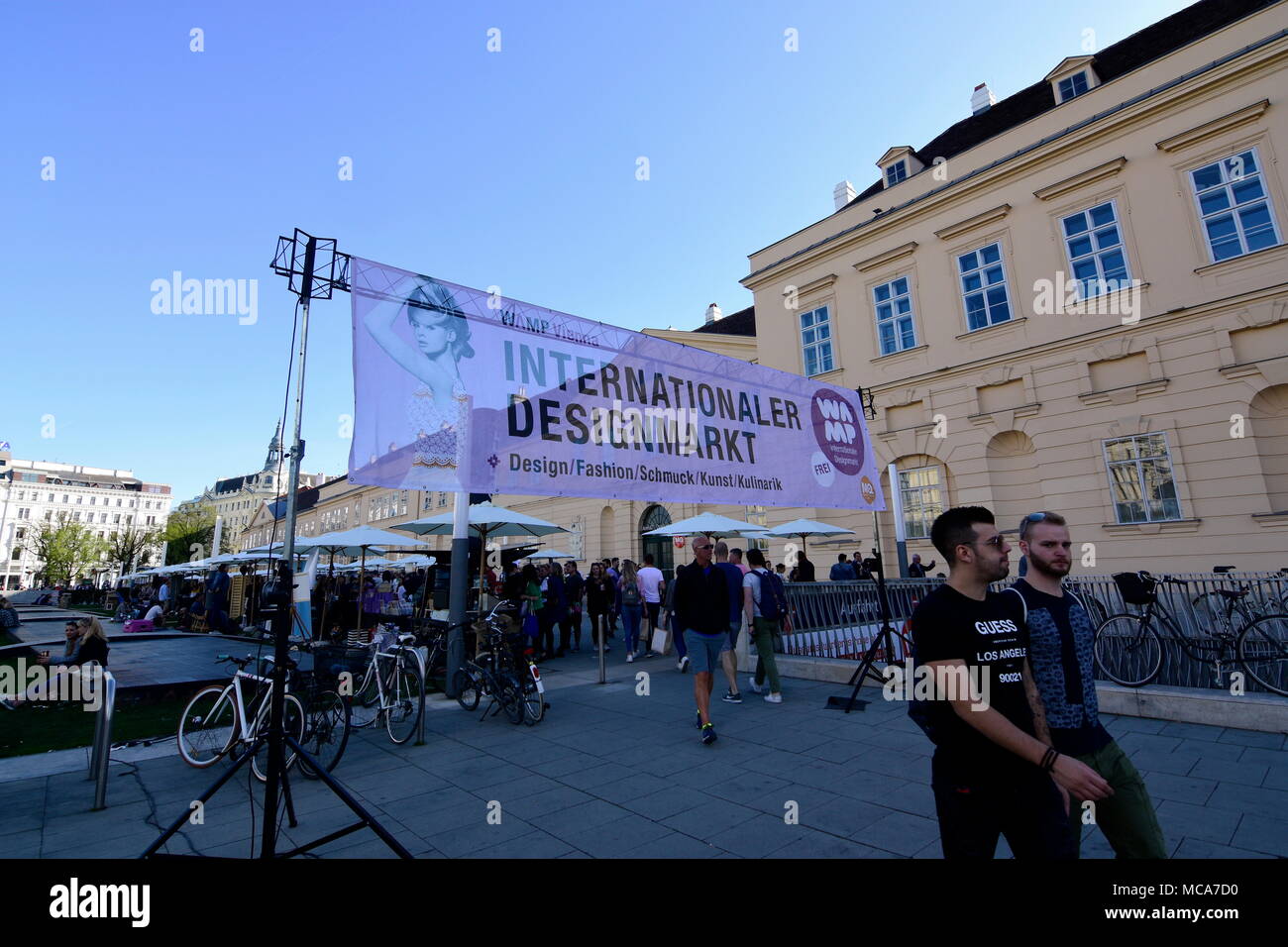 Wien, Österreich. 14. April 2018. Der WAMP-Designmarkt. Kredit: Franz Perc / Alamy Live News Stockfoto